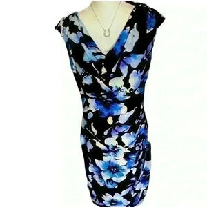 Lauren Ralph Lauren Blue Floral Midi Dress